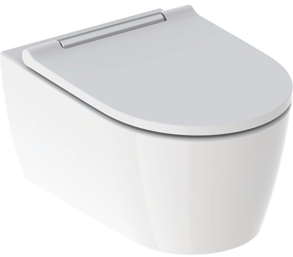 Geberit Ceramika One Toaleta WC 54x37 cm bez kołnierza + deska wolnoopadająca cienka biała/chrom 500.202.01.1