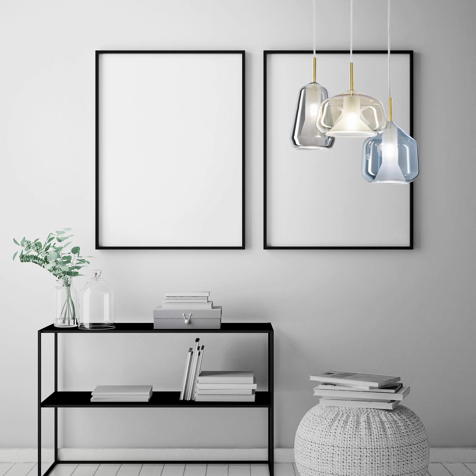 Sforzin Lampa wisząca X-Ray 3-pkt. szara/miód/niebieska