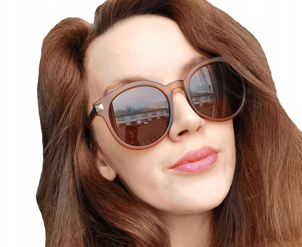 Okulary Przeciwsłoneczne Brown Kocie Oko Cat Eye