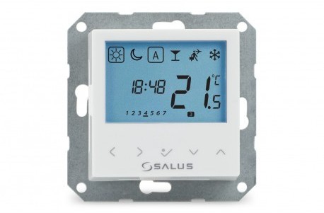 Salus Przewodowy, podtynkowy, cyfrowy regulator temperatury - tygodniowy, 230V, biały, montaż do ramki 55x55 BTRP230-9010 / Szybka Wysyłka / Ponad 8000 miejsc odbioru! BTRP230-9010