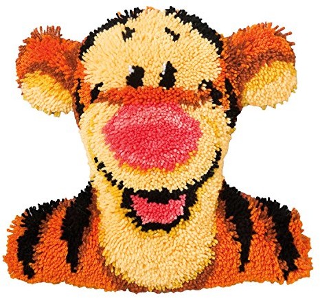 Vervaco vervaco PN-kształt 0014644 poduszka Tigger knuepfpa opakowania urządzeń przez selbstknuepfen poduszki, płótnie, białe, 39 X 37 X 0, 30 cm PN-0014644