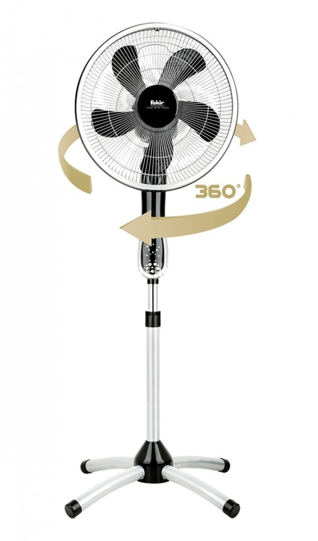 Fakir VC 360° Rotating wiatrak domowy Czarny, Srebrny, Wentylator 8690394650183
