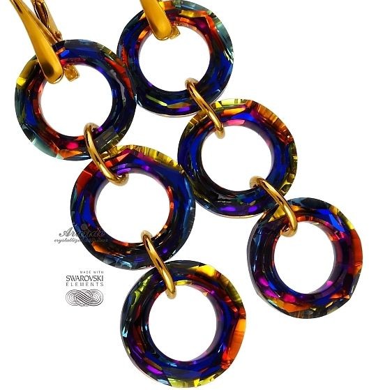 Swarovski kolczyki VOLCANO RINGS ZŁOTE SREBRO