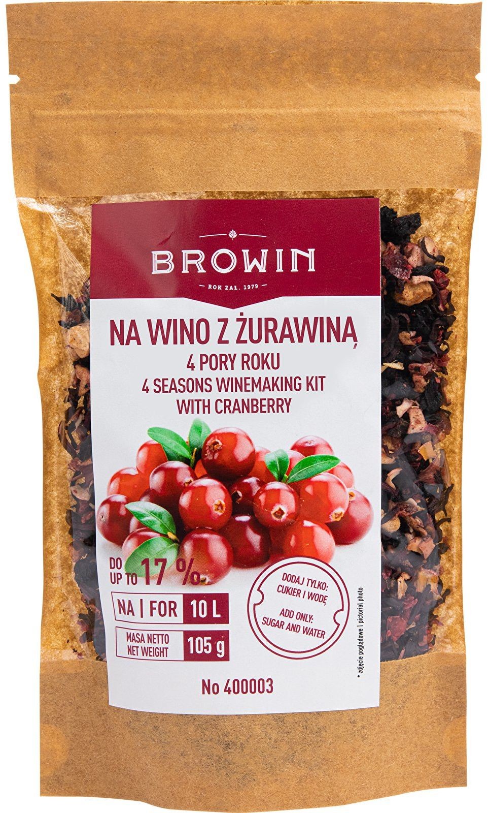 Browin Zestaw na wino 4 PORY ROKU  z Żurawiną