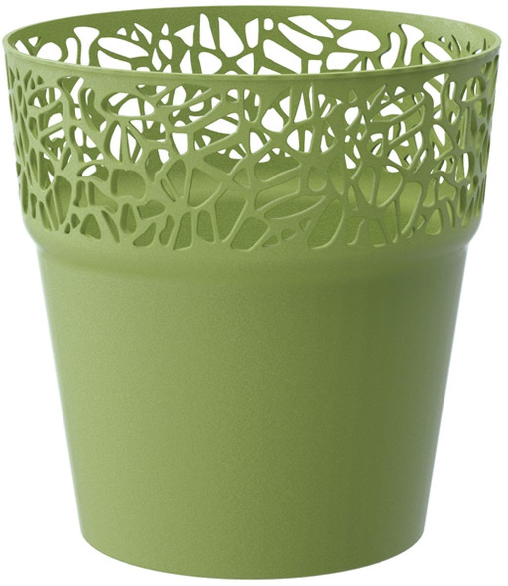Prosperplast NATURO Donica z koronką 17,5 cm, oliwkowa DNAT175