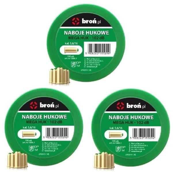 Naboje hukowe 5,6/16mm, MEGA HUK - 3 x 100 szt.