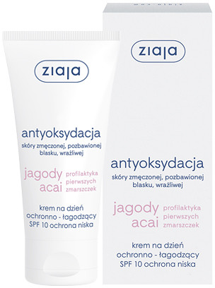 Ziaja Ltd Zakład Produkcji Leków Jagody Acai krem na twarz i szyję odżywczo - regenerujący redukujący suchość skóry 50 ml 7067655