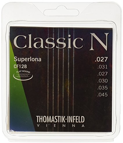Thomastik Struny do gitary klasycznej zestaw z serii N Superlona Light CF128 płaski brzeg 656667