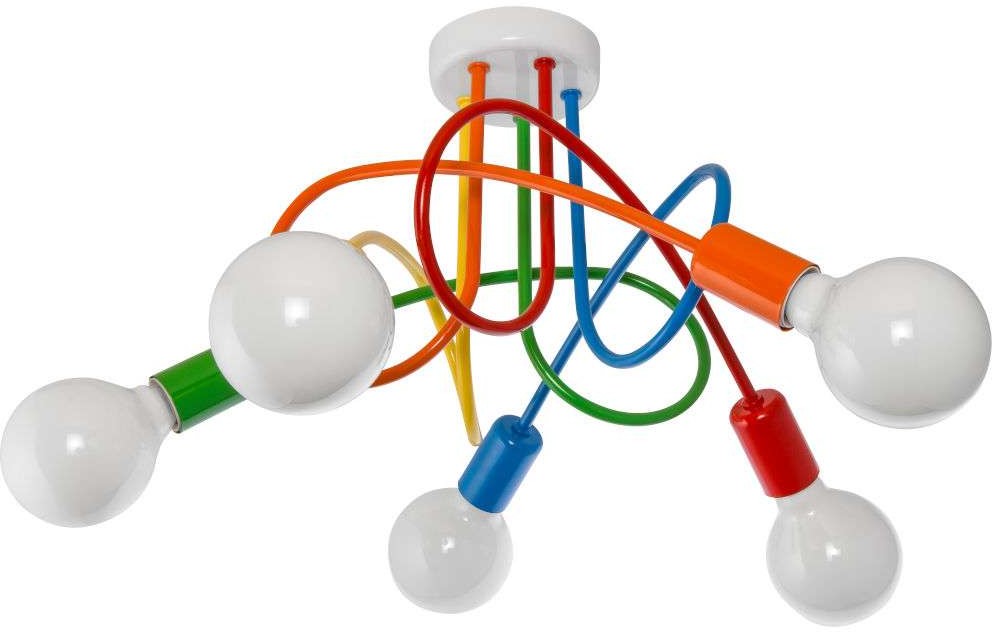 Inne LAMPA sufitowa VEN W-LOOP/5 MIX metalowa OPRAWA pręty spirala niebieski żółty czerwony pomarańczowy zielony VEN W-LOOP/5 MIX