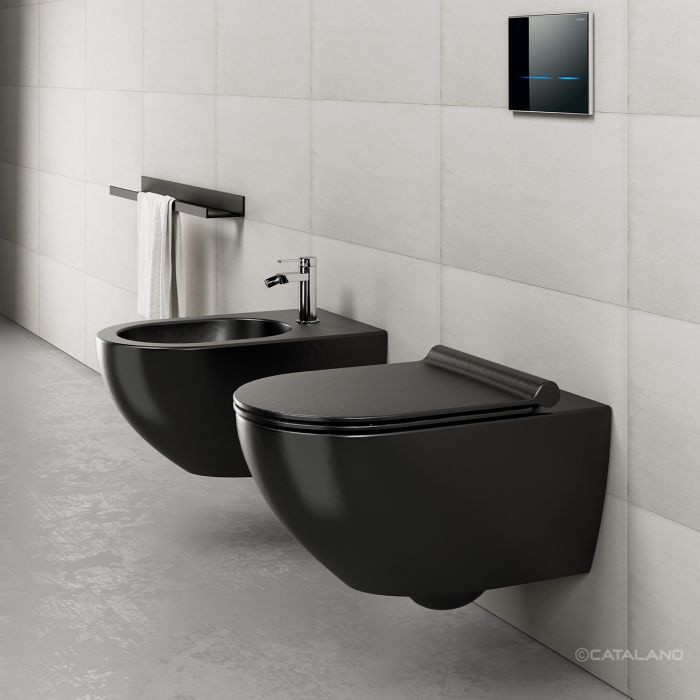 Catalano Sfera Bidet podwieszany 54x35 cm z otworem na baterię czarny satynowy 1BSF54NS
