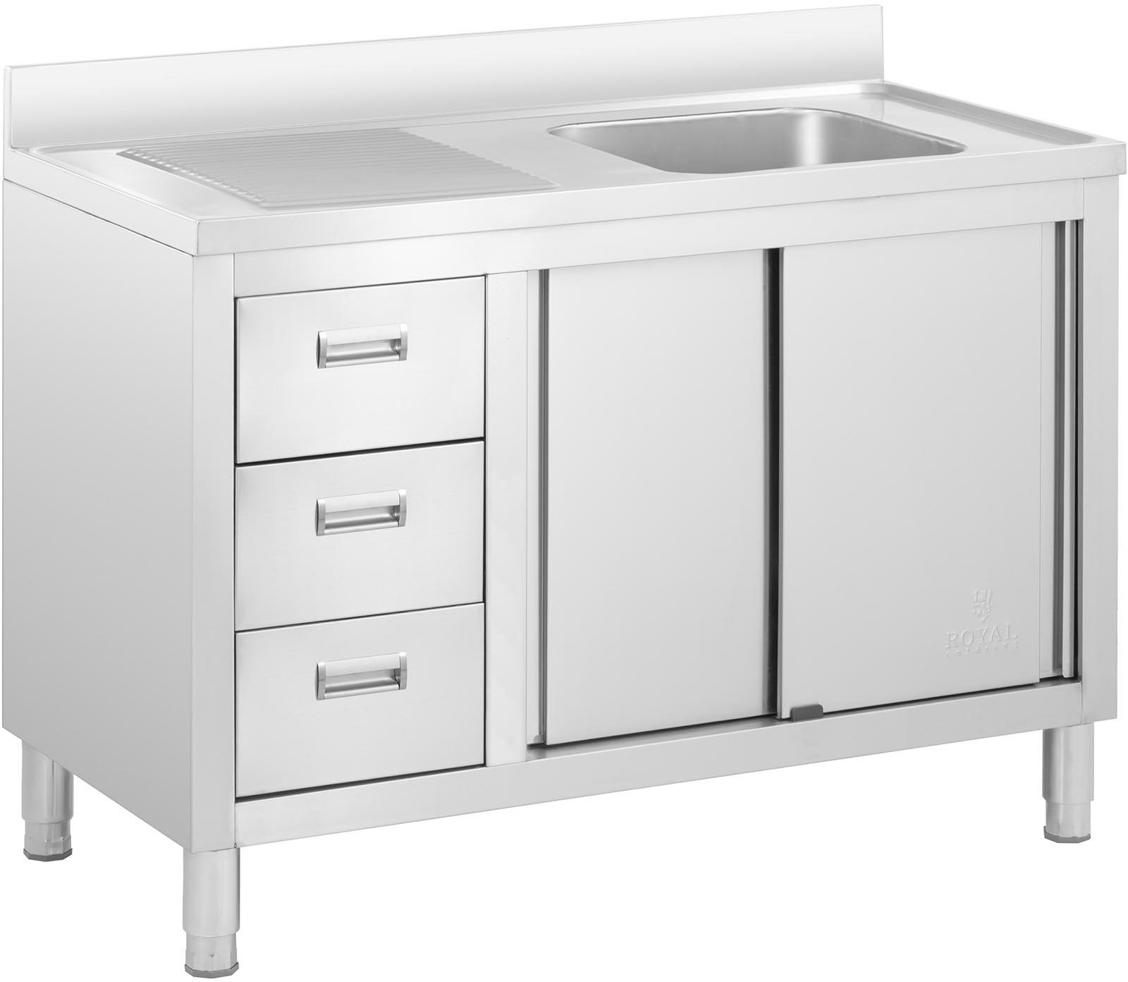 Royal Catering Szafka ze zlewem 1 komora stal nierdzewna 400 x 400 x 300 mm RC-IKS08