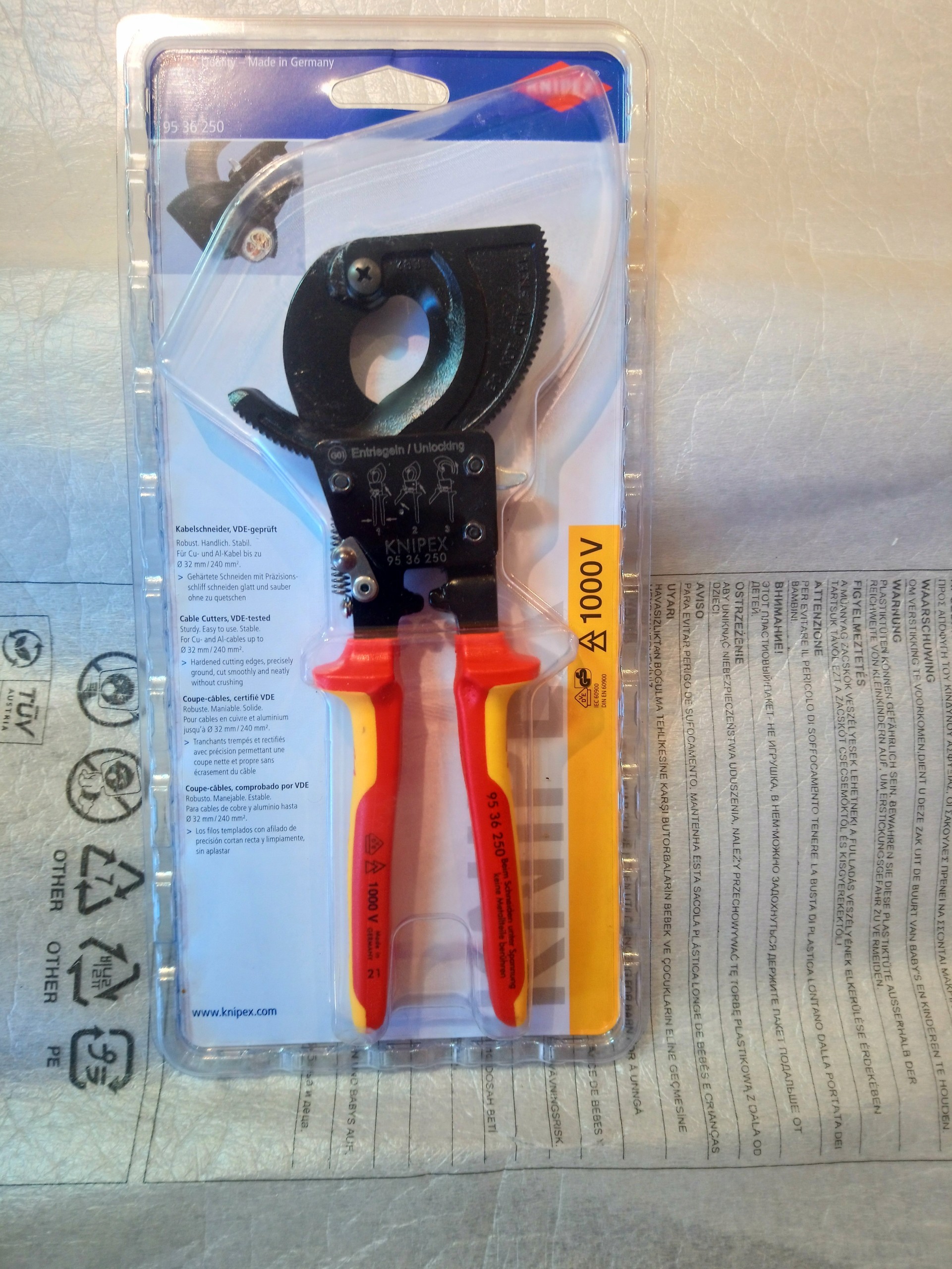 Knipex 95 36 250 Nożyce Do Kabli Przewodów Vde