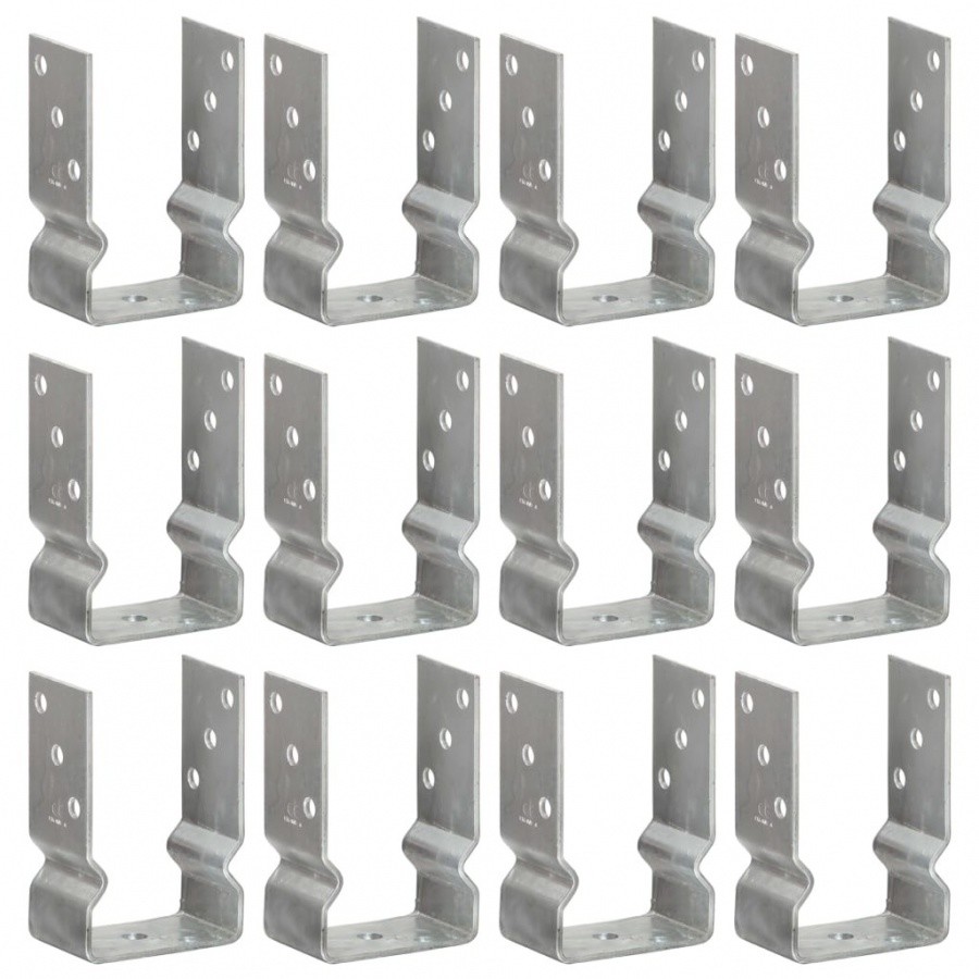Vida Kotwy do słupków 12 szt. srebrne 9 x 6 x 15 cm stal V-145334