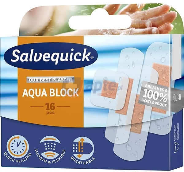 Salvequick Orkla Care Plastry Aqua Block x16 sztuk