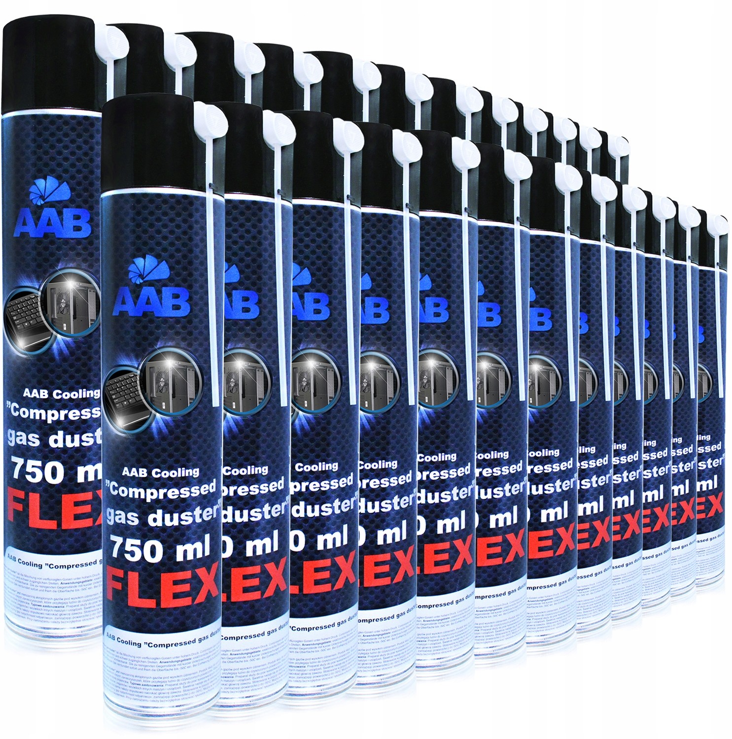 24x Aabcooling Sprężone-powietrze 750ml RURKA-60cm