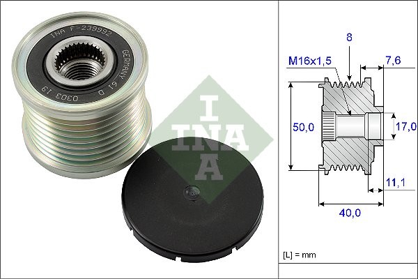 INA Alternator - sprzęgło jednokierunkowe INA 535 0119 10