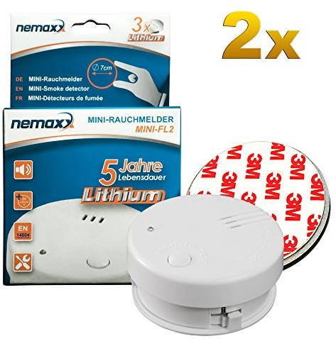 Nemaxx Zgodnie z normą EN 14604 instalacja czujki dymu nemaxx FL2 detektor dymu  wysokiej jakości o wrażliwej fotoelektrycznej technologii