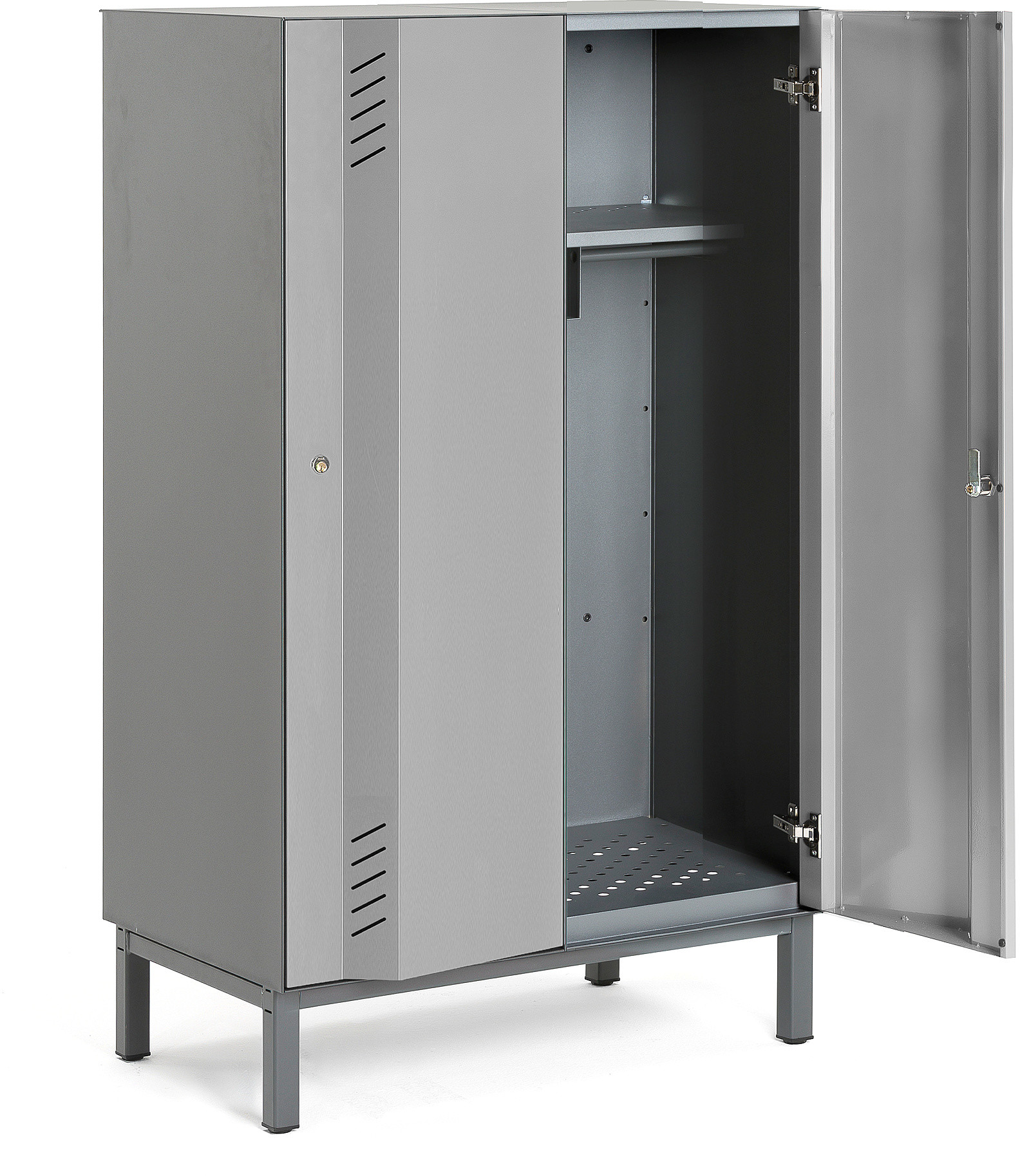 AJ Create: metalowa szafa 2 moduły 1985x800x500 mm szara zawiera nóżki 562322