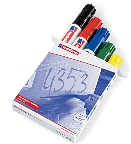 Edding 4  800999, 4  12 MM, sortowane Permanent Marker 800, wielokrotnego napełniania, opakowanie 5, do wyboru 4-800999
