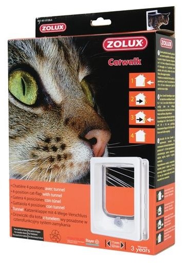Zolux Drzwiczki dla kota z tunelem do drzwi drewnianych białe