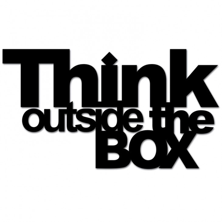 DekoSign Napis dekoracyjny THINK OUTSIDE THE BOX, (czarny) TOB1-1
