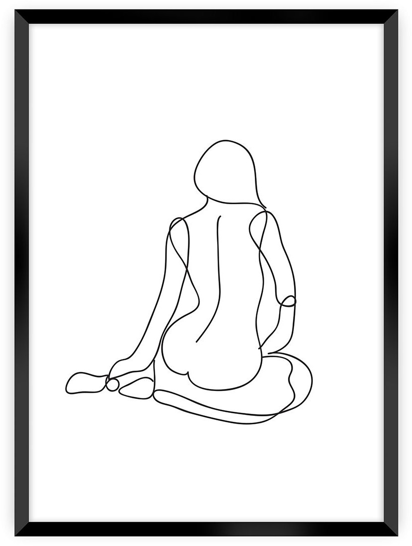 Dekoria Dekoria Plakat Figure Line I 50 x 70 cm Ramka Czarna 222E-000-36