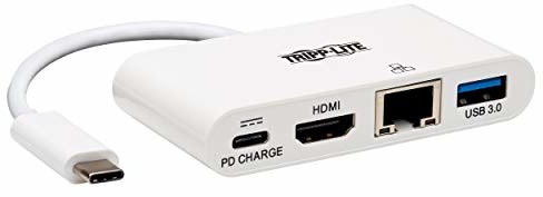 Tripp Lite Tripp Lite U44-06N-H4GU-C USB-C (typ-C) na HDMI 4K adapter z USB-A, USB-C PD i Gigabit Ethernet, USB 3.1 Gen 1, kompatybilny z Thunderbolt 3, 4K x 2K @30Hz U444-06N-H4GU-C