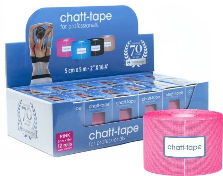 Chattanooga Chatt-Tape 5004 różowa taśma bawełniana do kinesiotapingu op. 12 rolek 5004 x 12