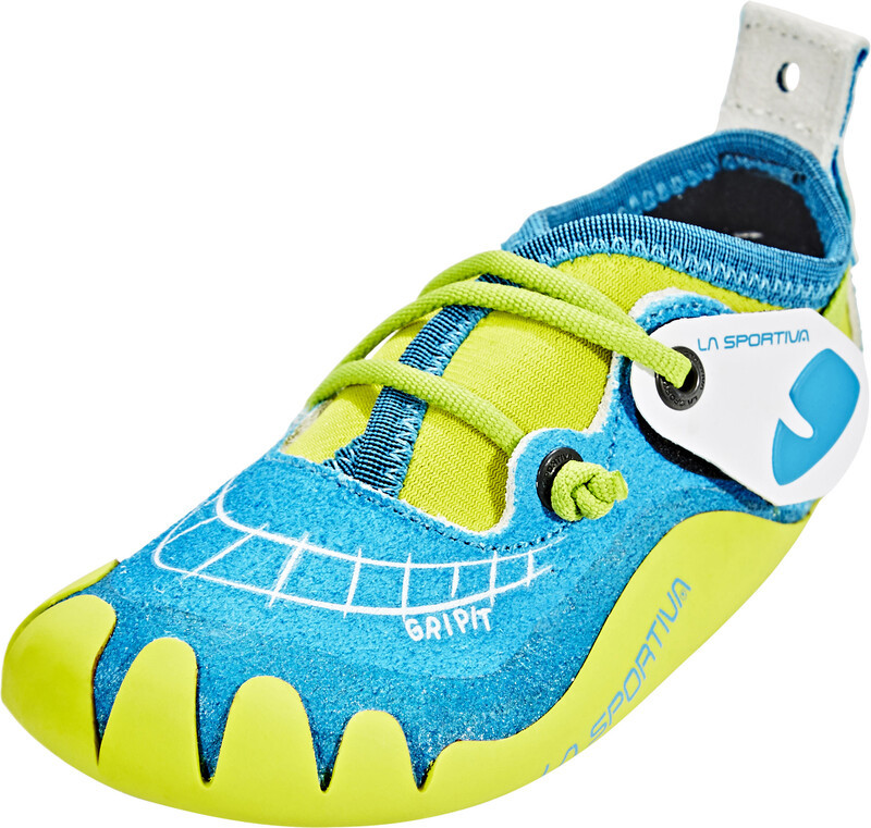 La Sportiva Gripit But wspinaczkowy Dzieci, blue/sulphur EU 27-28 2021 Buty wspinaczkowe na rzepy 15R600702-28