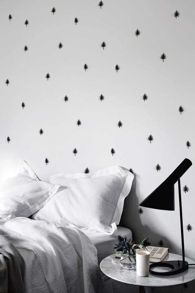 Coloray.pl Naklejki na ścianę Ręcznie Malowane Liście Palmy BubbleFree