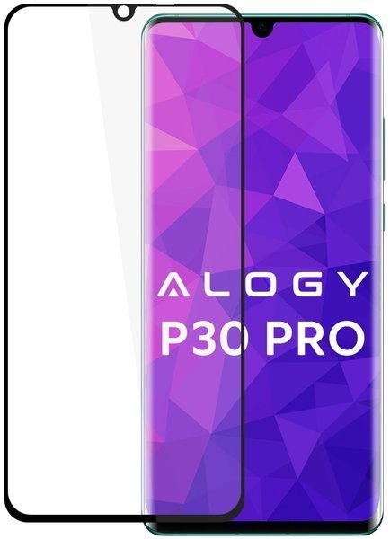 Alogy Szkło hartowane na cały ekran do Huawei P30 Pro Czarne 8268X1