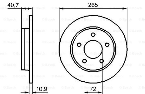 BOSCH Tarcza hamulcowa tylna, 0 986 479 C77  0986479C77