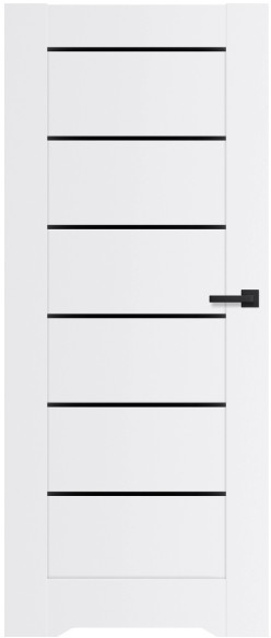 Drzwi z podcięciem Toreno 60 lewe białe z czarnymi szybkami BAWHF000001KF