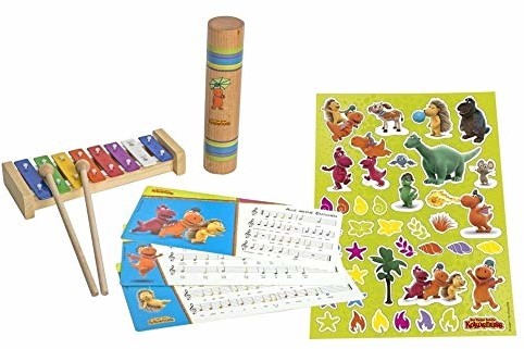 Drache Kokosnuss Dzwonek z orzecha kokosowego z 2 pałeczkami, kolorowe karty z nutami, naklejki do tworzenia i twórcy S18016D