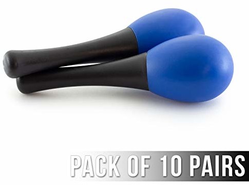 Tiger Tiger Music Mini jajko Maracas w kolorze niebieskim - Percussion Instrument Shaker dla dzieci opakowanie 10 sztuk MAR28-10-BL