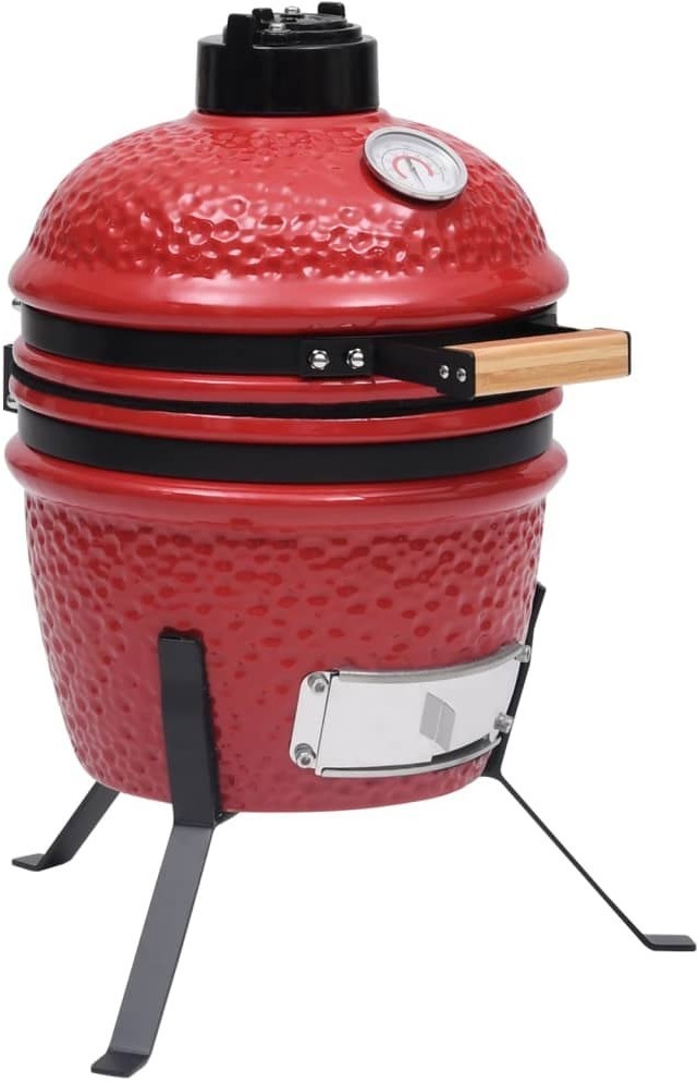 vidaXL Lumarko Ceramiczny grill kamado z wędzarnią, 2-w-1, 56 cm, czerwony! 316095
