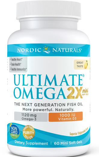 Ultimate Nordic Naturals Omega 2X Mini with Vitamin D3 (60 kaps.)