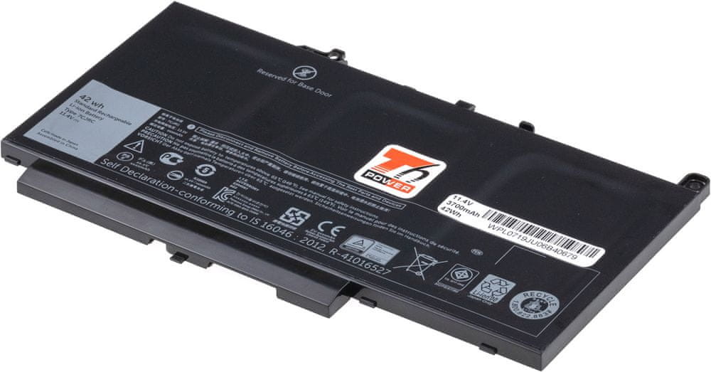 Dell WEBHIDDENBRAND Bateria T6 Power do Latitude E7270 Li Poly 3300 mAh 37 Wh) 11,1 V