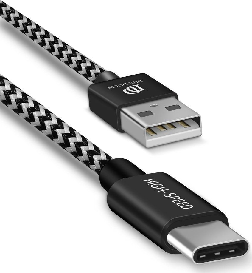 Dux Ducis Kabel USB  K-ONE Series nylonowy kabel przewód USB USB-C 2.1A 3M czarny uniwersalny 6934913096635