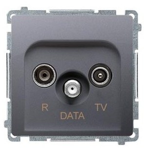 Kontakt Simon Kontakt_Simon Gniazdo R-TV-DATA (moduł) srebrny mat BMAD.01/43