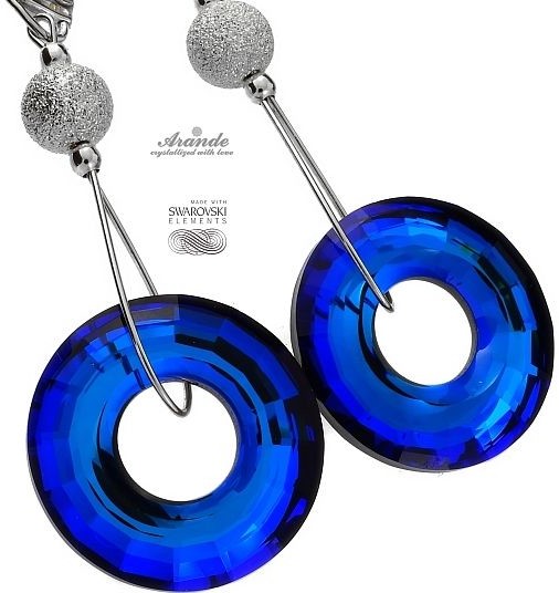 Swarovski piękne kolczyki DIAMOND BLUE SREBRO