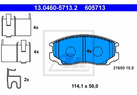 ATE KLOCKI HAM 13.0460-5713.2 DAIHATSU TERIOS 1.3 01-05, 1.5 05- 13.0460-5713.2