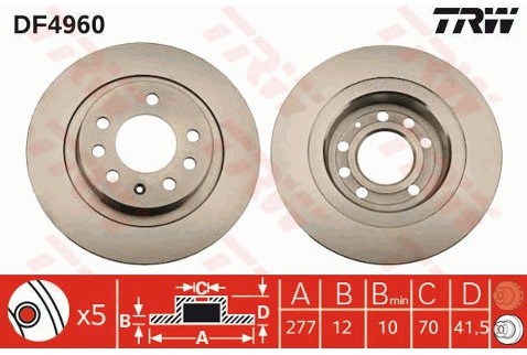 TRW Tarcza hamulcowa DF4960