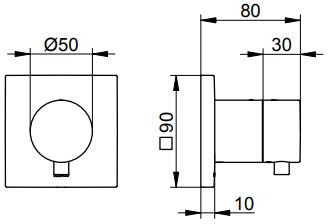 Keuco Ixmo Podtynkowy dwudrożny zawór przestawny DN15 aluminium 59556171002