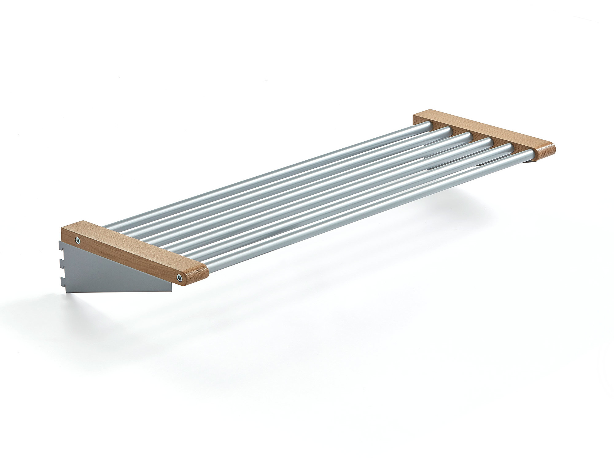AJ Produkty Półka na obuwie JEPPE, 900 mm, dąb, aluminium