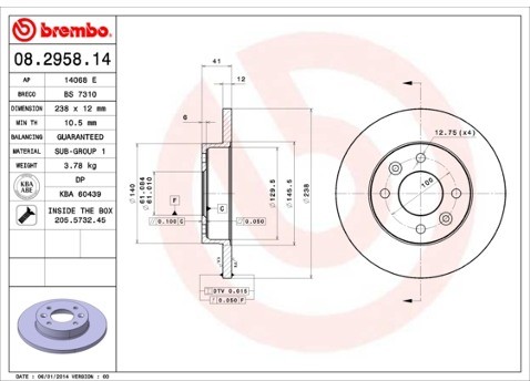 BREMBO 08.2958.14