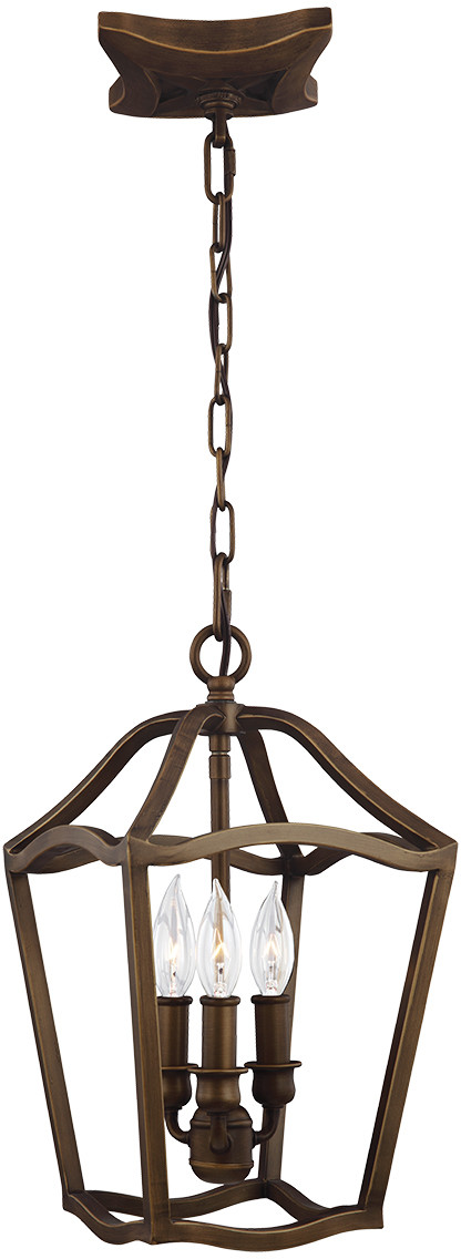 Feiss Industrialna LAMPA wisząca FE-YARMOUTH-3P Elstead świecznikowa OPRAWA klatka metalowy ZWIS antyczny brąz FE-YARMOUTH-3P
