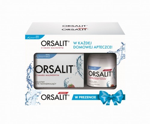 Biomed IBSS S.A. Orsalit o smaku malinowym - 10 saszetek + Orsalit drink - butelka 200 ml GRATIS