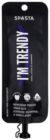 Spasta Spasta IM TRENDY Naturalna wybielająca pasta do zębów z węglem aktywnym bez fluoru 30ml