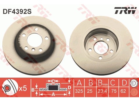 TRW Tarcza hamulcowa DF4392S